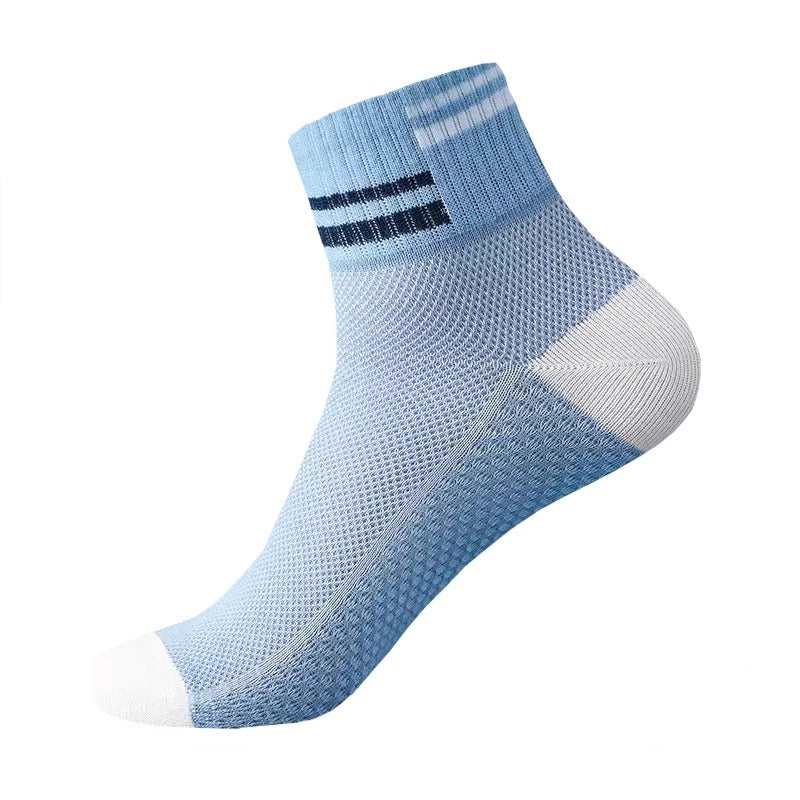 Mesh Respirant Couleur Solide Polyester Coton Court Tube Massage Pied lit Chaussettes Athlétiques