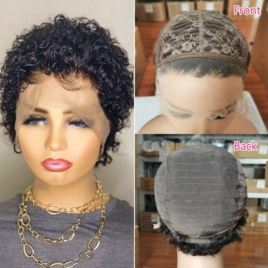 Couverture de tête en dentelle européenne et américaine Wig Pixie