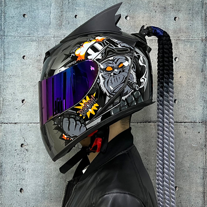 Casques de moto en cuir de couple