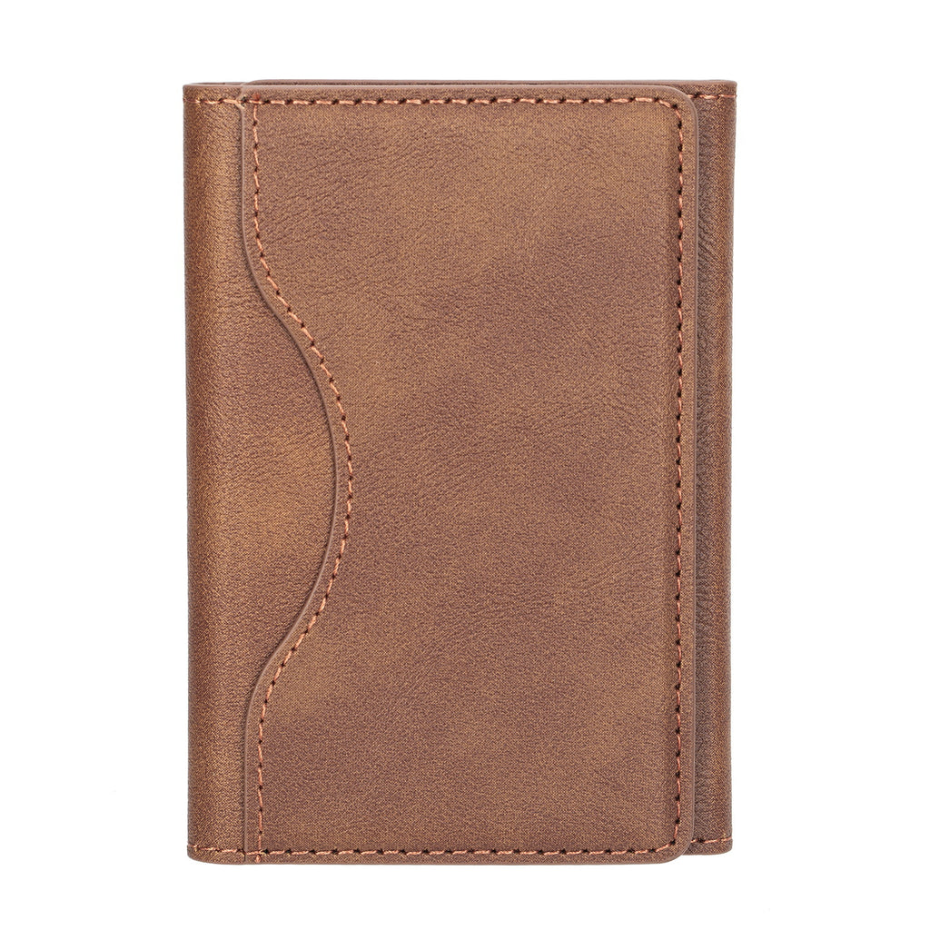 Porte-cartes magnétiques triples en cuir