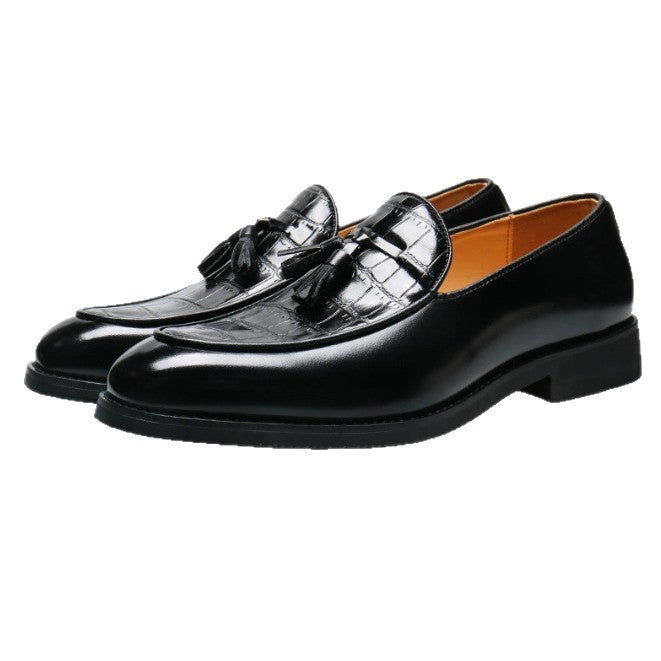 Hommes Pointed-Toe British-Style Business-Casual Slip-On Chaussures en cuir