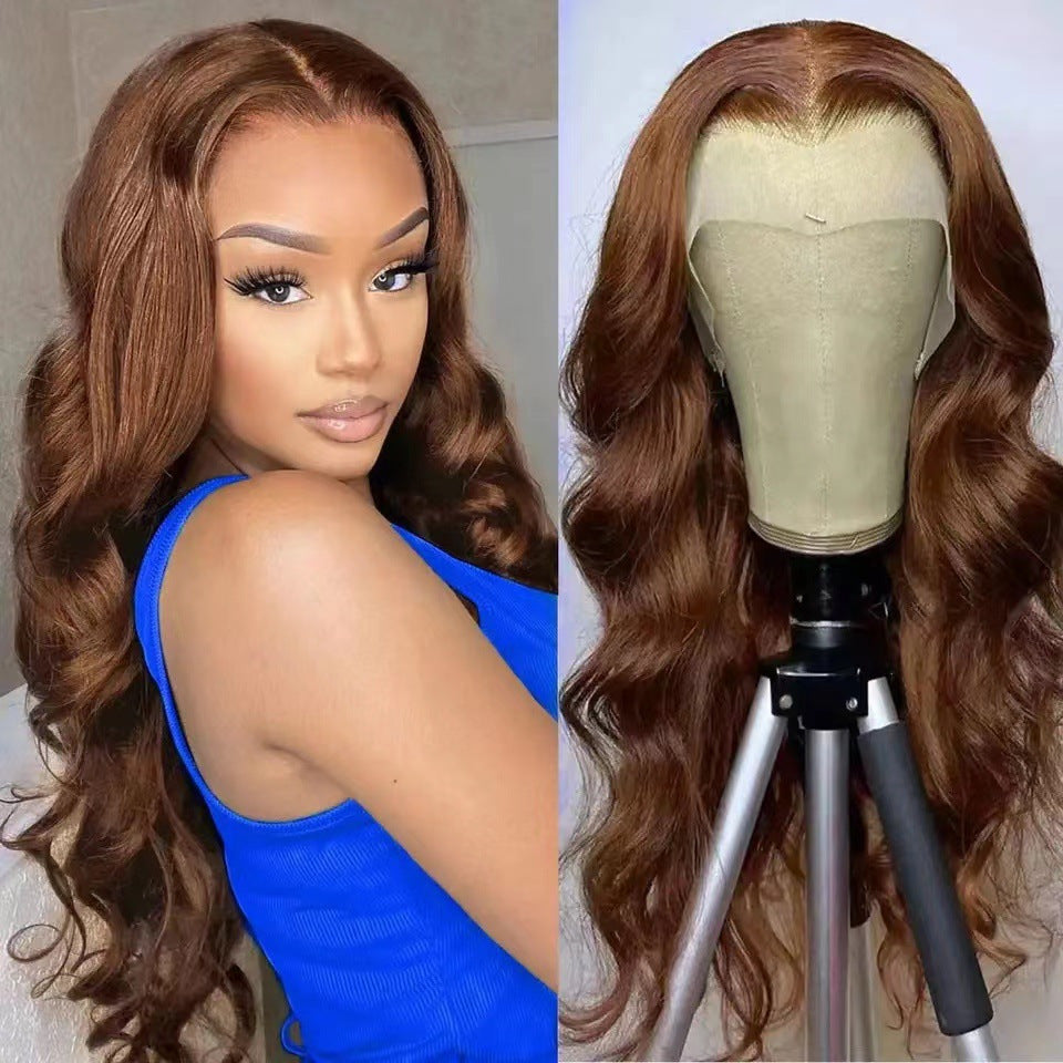 Femmes synthétique Piano-coloré avec Brown Highlights Long Wavy cheveux Gradient Style