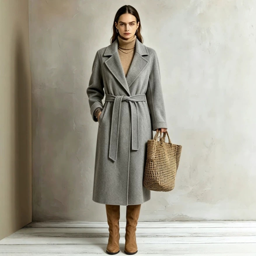 Les femmes Élégantes Long Lapel Coat Pour Casual et Comute Wear