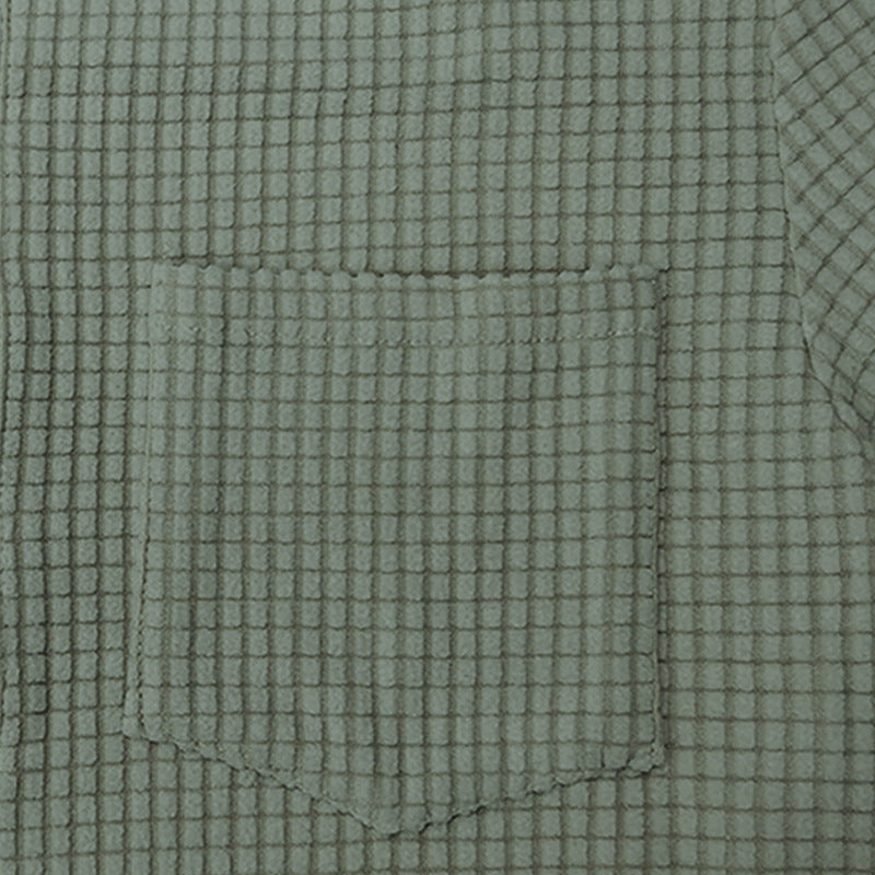 T-shirt homme simple à couleur solide avec waffle-weave