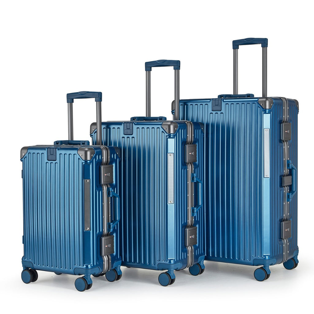Valise de roulement en aluminium de grande capacité pour voyages d'affaires