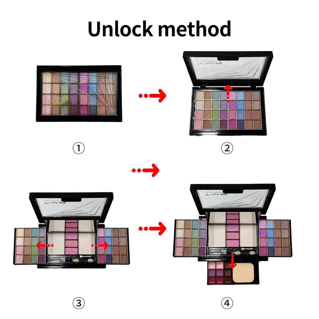 A Tianya Cosmetics 46 couleurs jeu de paupières perles avec puff