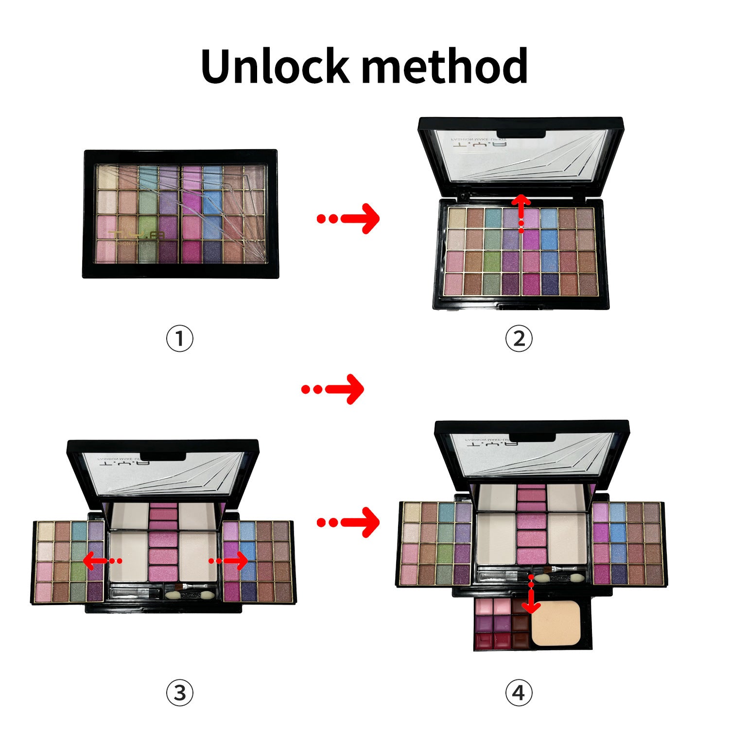 A Tianya Cosmetics 46 couleurs jeu de paupières perles avec puff