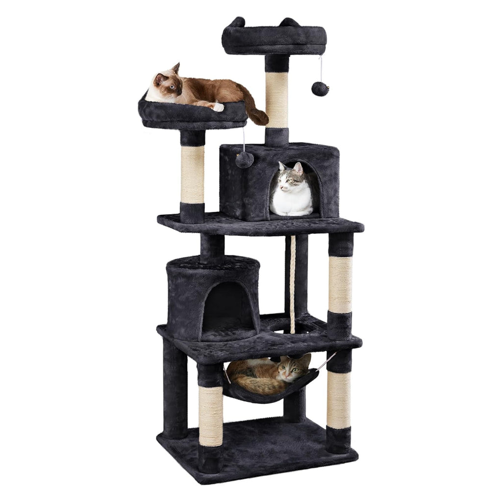 Arbre de chat vertical avec lit de chat intégré