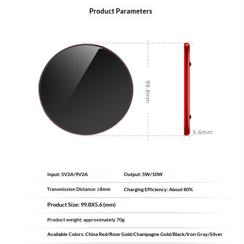 10W Aluminum Alloy Wireless Charger