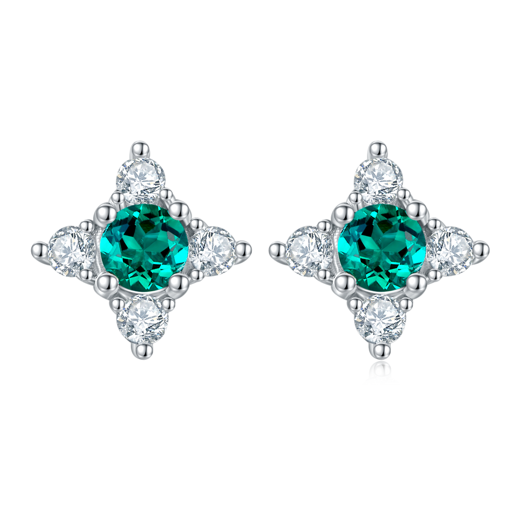 S925 Boucles d'oreilles Sterling Silver Star Flower Stud