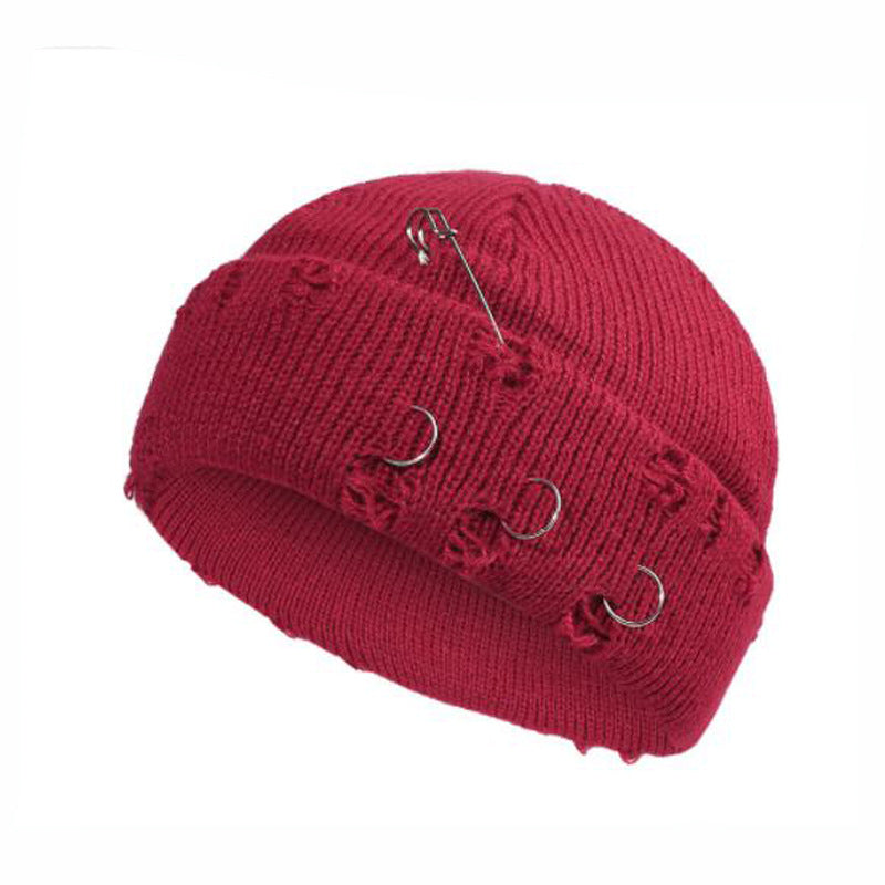 Bonnet en tricot à épingles en fer