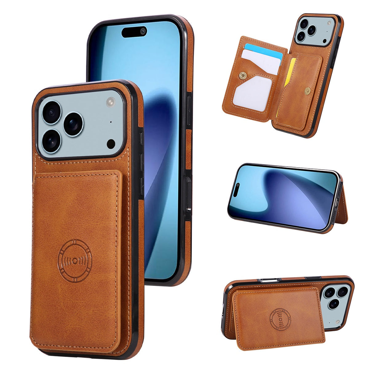 Magnetic Wallet style téléphone cas en cuir avec des fentes de carte