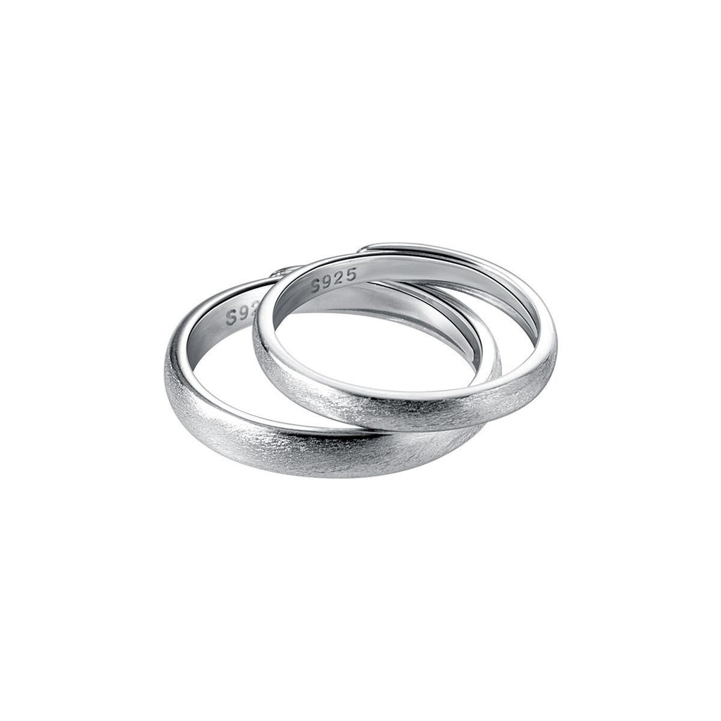 Coréenne Simple Creative Brossed Couple Anneau