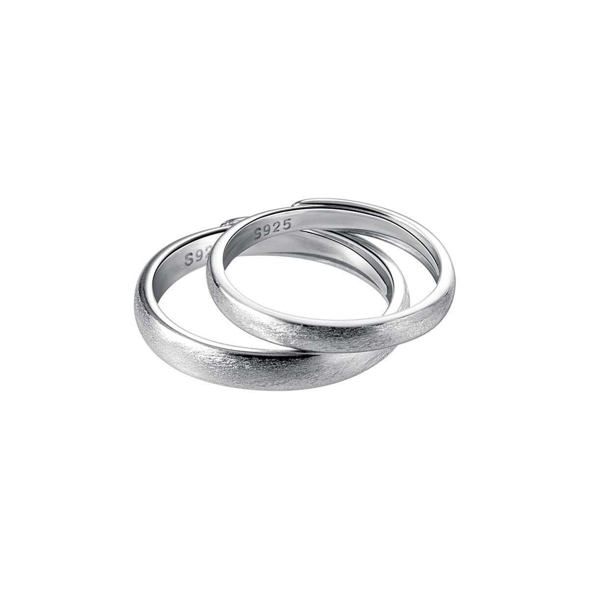 Coréenne Simple Creative Brossed Couple Anneau