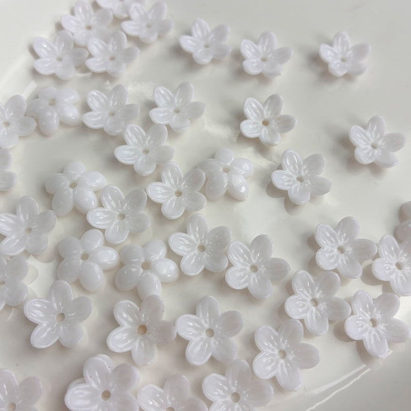 Perles de fleurs 5-Petal Acrylique