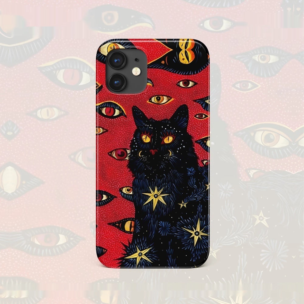 Case de téléphone à oeil de chat rétro Niche