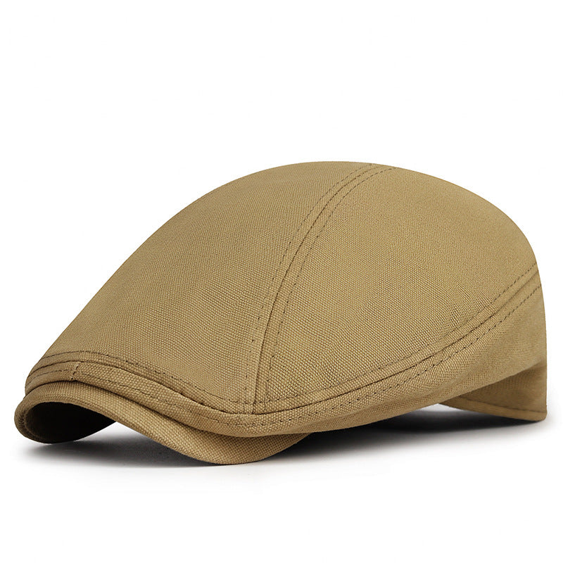 Rétro British Canvas Beret Solid Color Minimalist