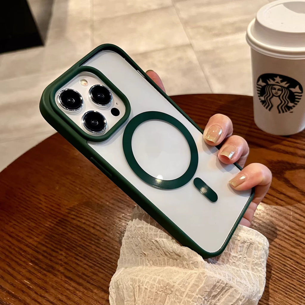 Boîtier de téléphone en silicone magnétique acrylique résistant à la chute