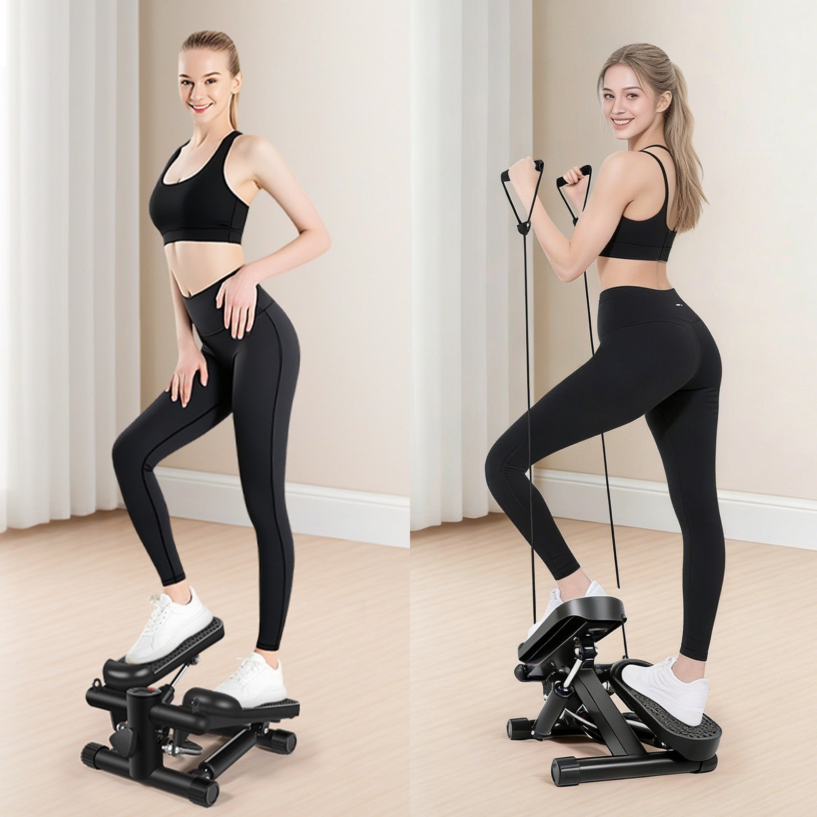 Mini étape d'exercice avec bandes de résistance Et l'équipement de fitness à domicile de moniteur LCD