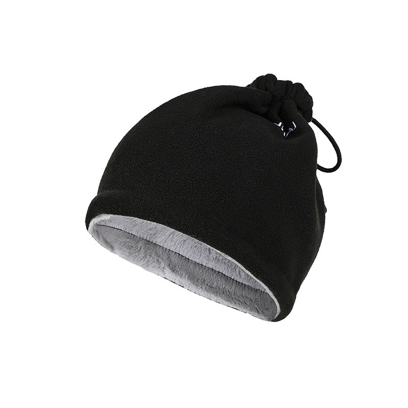 Outdoor Plush Bib Cold Proof and Warm Wool Hat Wind Proof and Fashionable