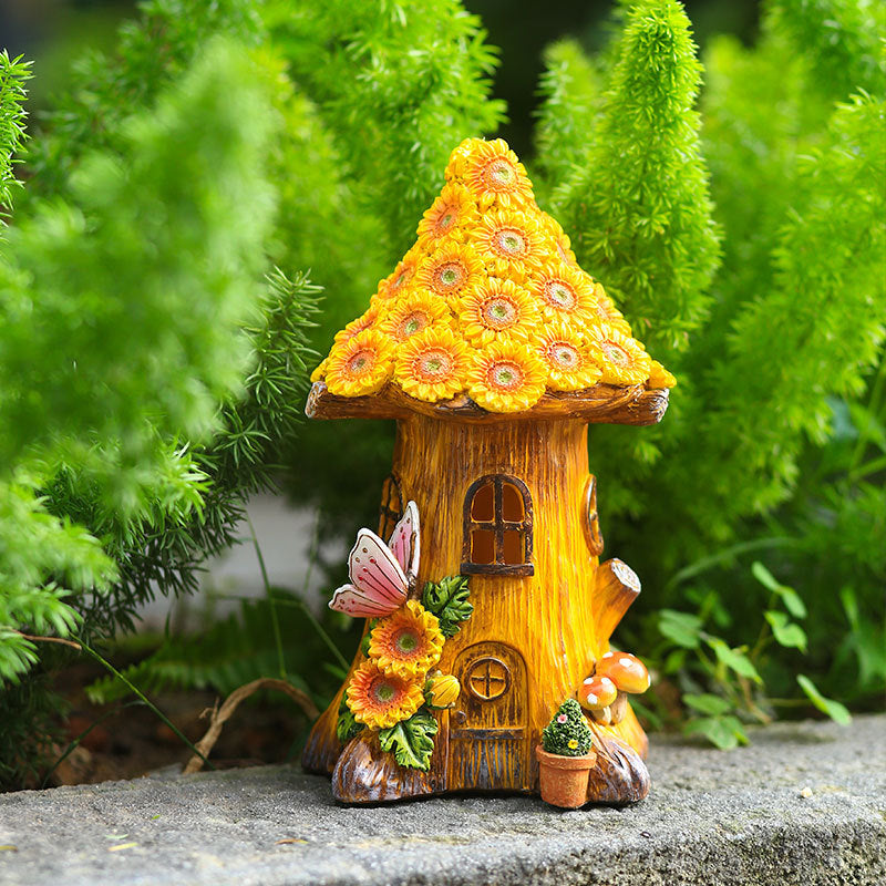 Resin solaire lampe décoration arbre maison lampe jardin extérieur pelouse