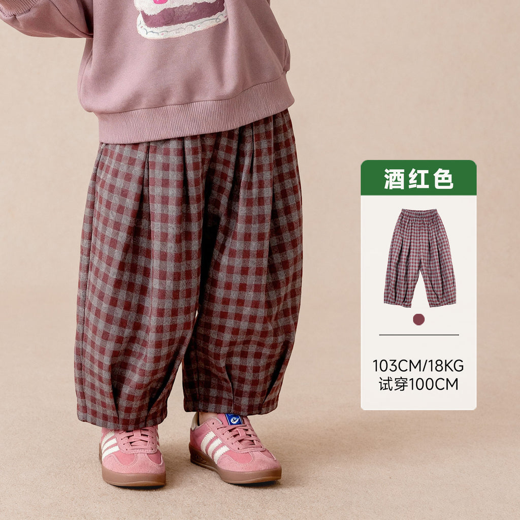 Plaid Mode Simple Confortable et Vintage Long Pantalons
