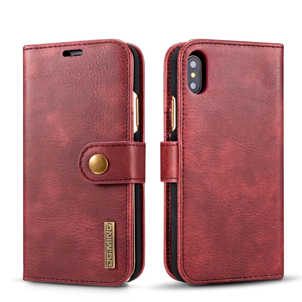 Cowhide Double Adsorption téléphone portable en cuir