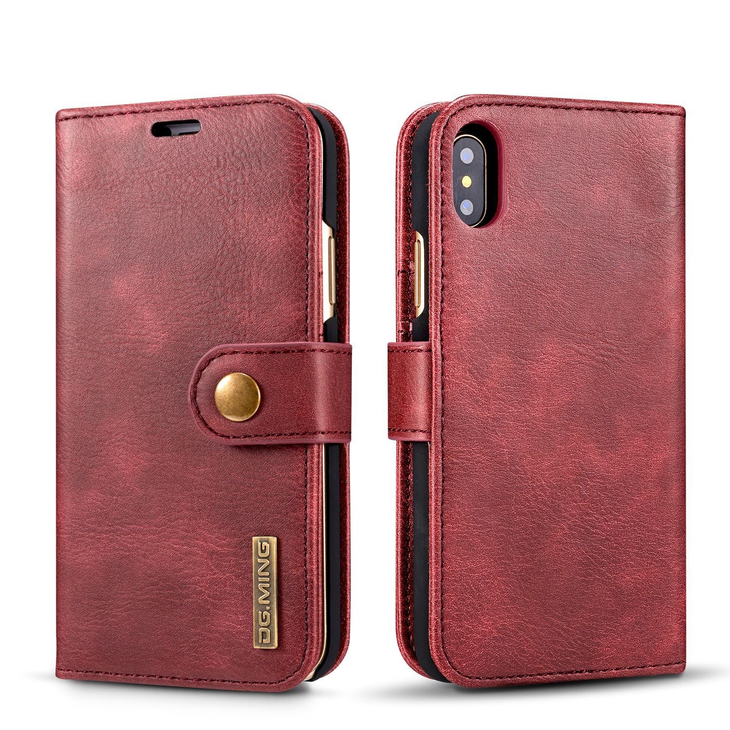 Cowhide Double Adsorption téléphone portable en cuir
