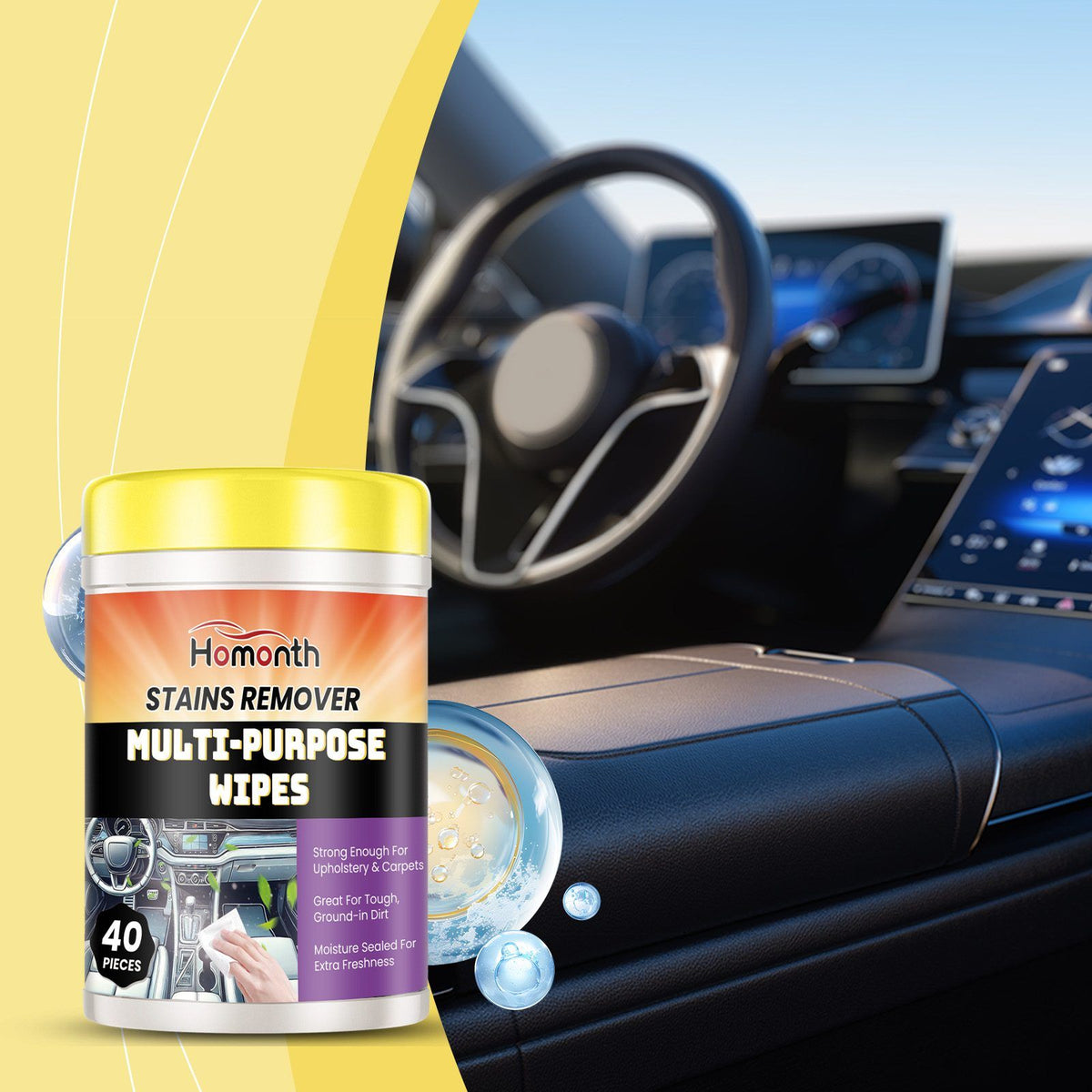 Wipes de nettoyage intérieur de l'automobile HOMONTH
