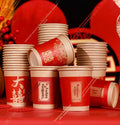 Festive modèle en papier tasses-jetable-rouge-50 pcs