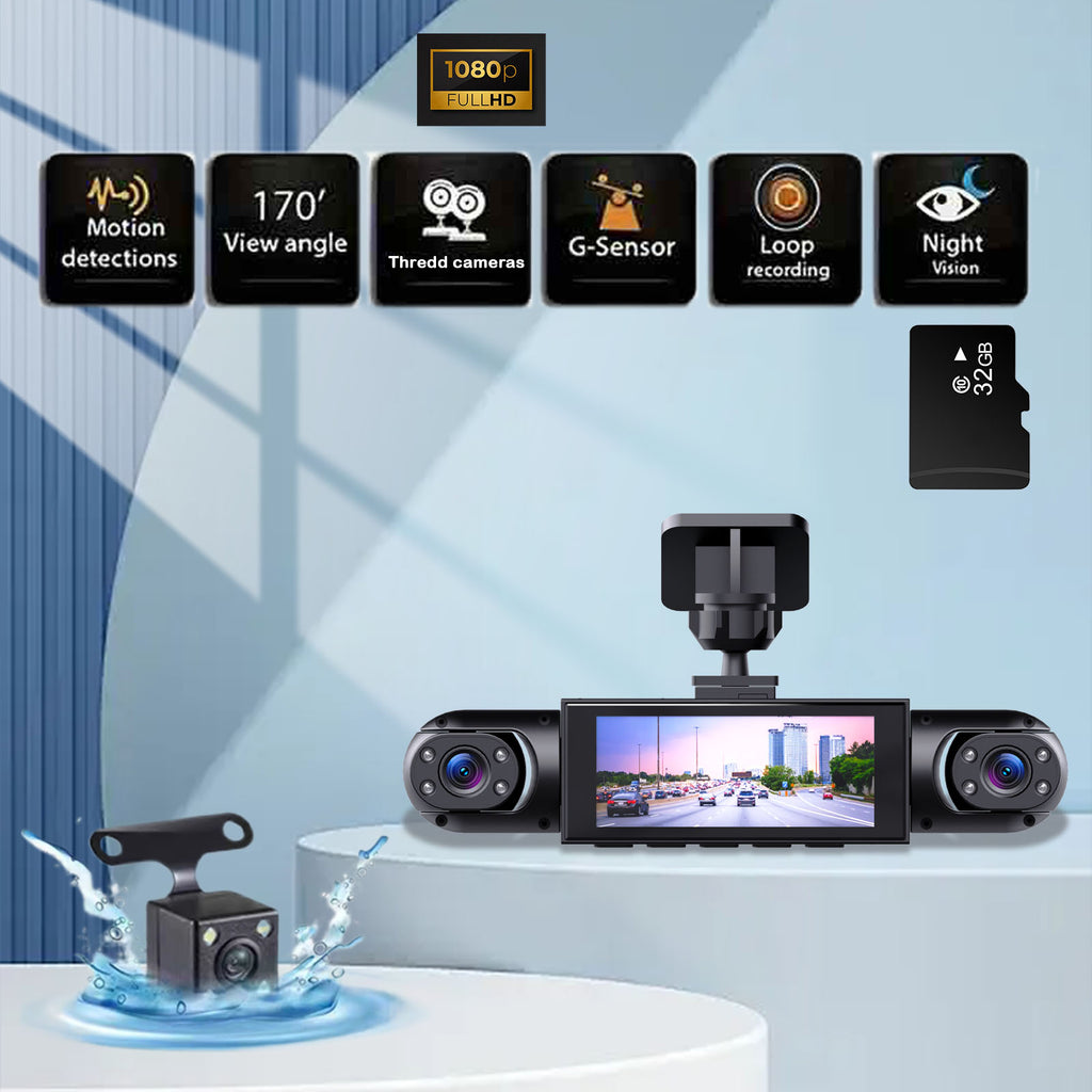 1080P enregistreur de conduite haute définition avec quatre objectifs