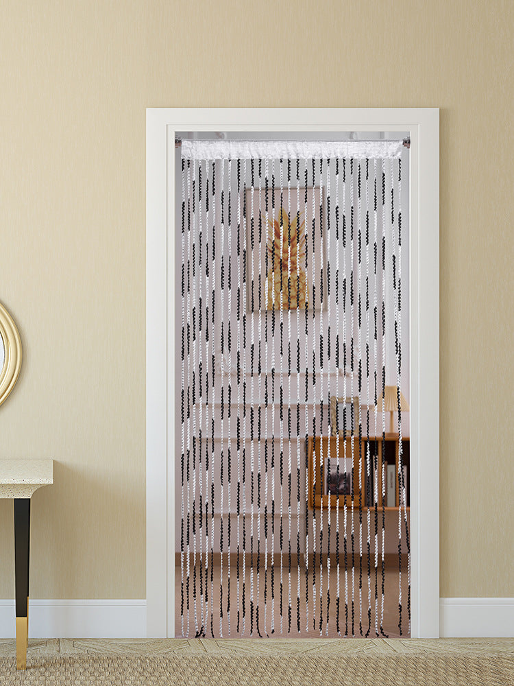 Pour le salon Partition Rideau Ligne Perle Rideau de porte Punch-free Mariage Argent Silk T