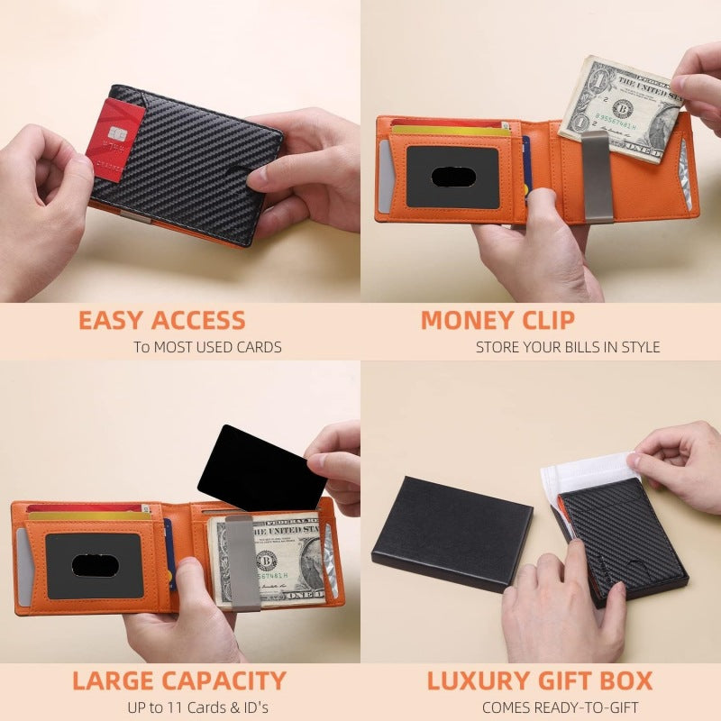 Flip double portefeuille ultra-fin pour hommes