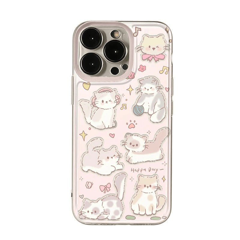 Multiples chats mignons convenant pour le cas de téléphone Creative Full Cover Soft Shell
