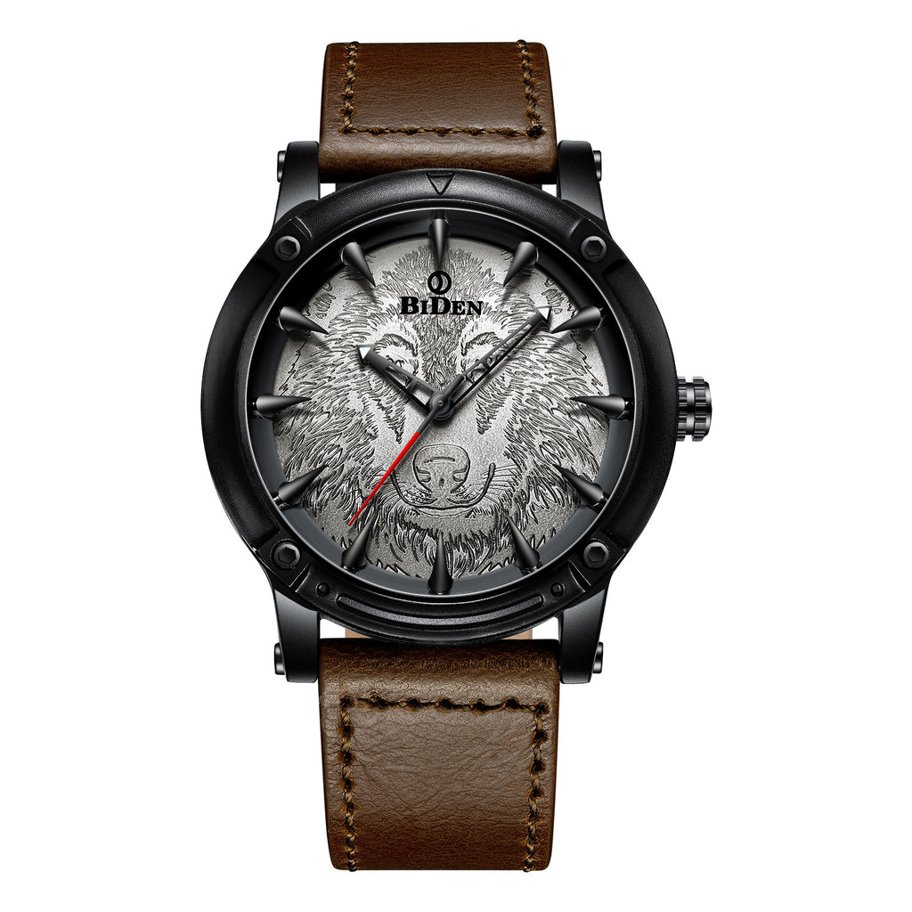 Montre Quartz de ceinture casual de couleur solide pour homme