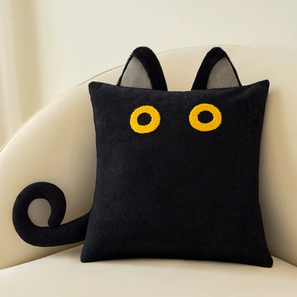 Créative Canapé Jet Oreiller Noir Chat Oreiller Couvercle mignon Poupée Salon Coussin