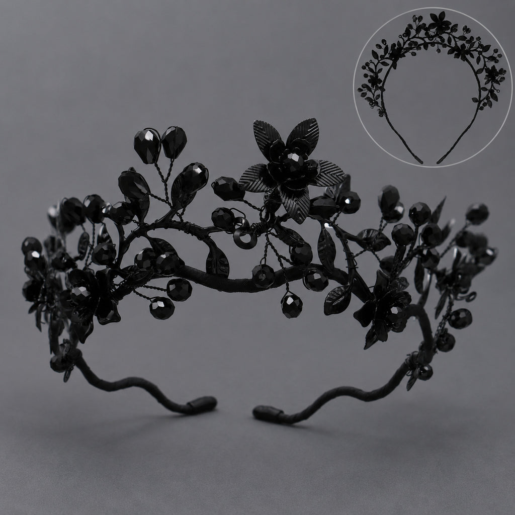 Tête haute en alliage sombre Strass Crownstylish