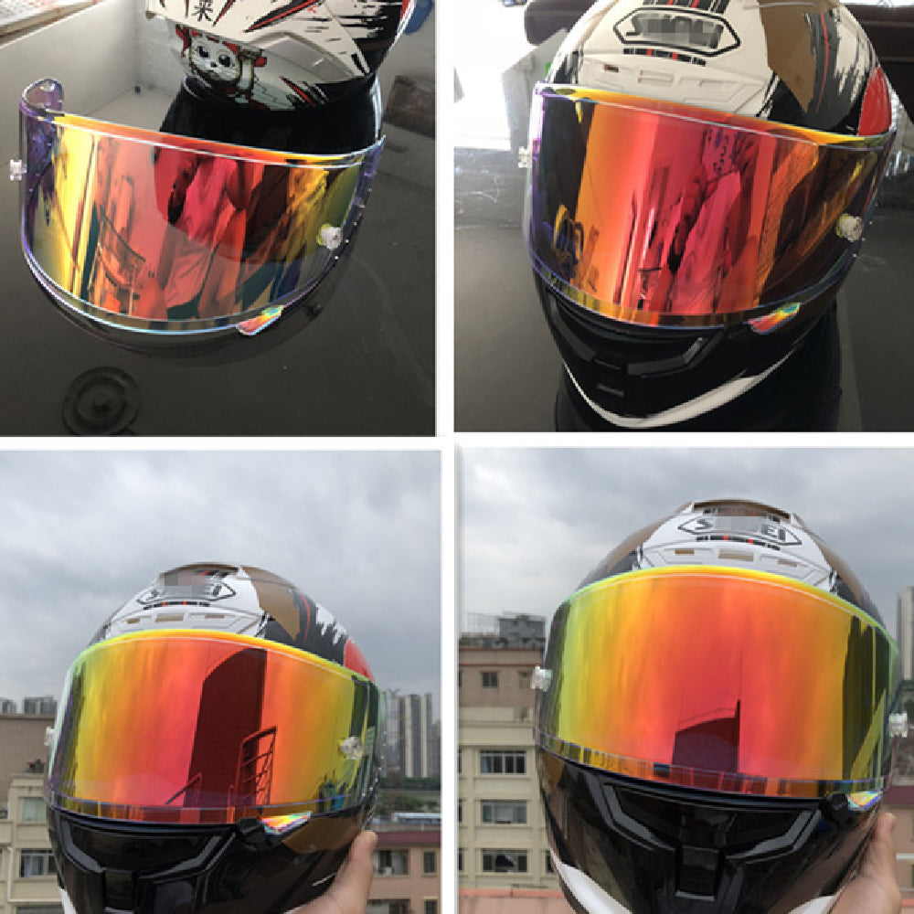 Convient pour le casque RYD Electroplating Lens Full Face Casque Sunscreen Lens Antifog Set