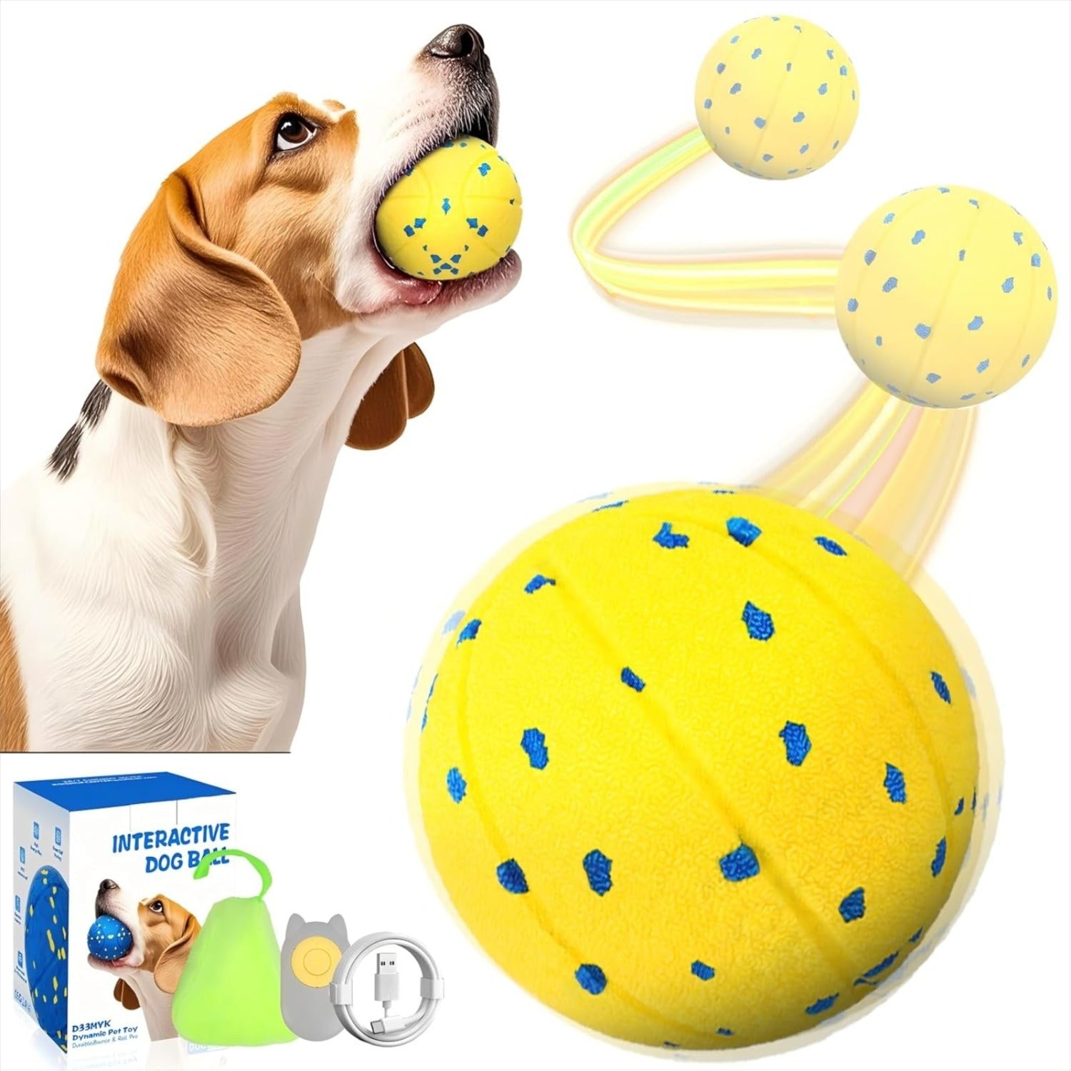 Jouet interactif pour chien avec 3 modes de jeu