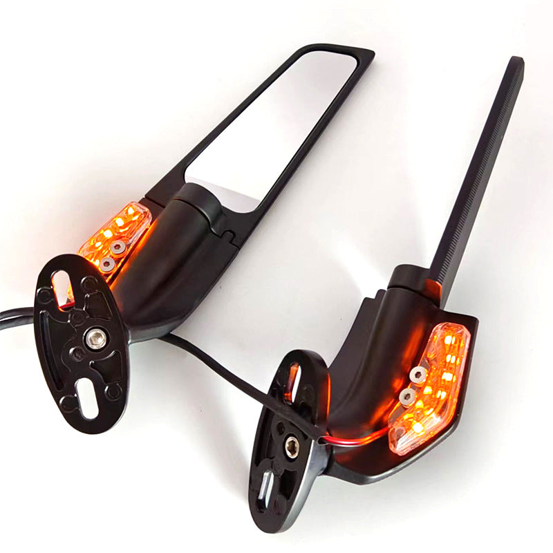 Spoiler Rearview Mirror Running Rearview Mirror Motorcycle Reflector with Light