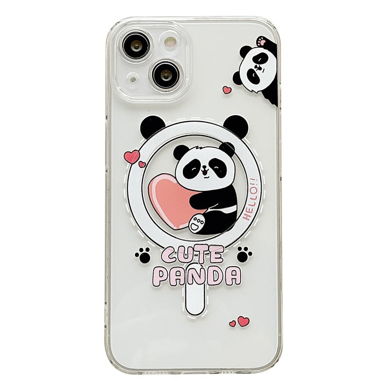 Mignon Dinosaur Panda boîtier de téléphone magnétique