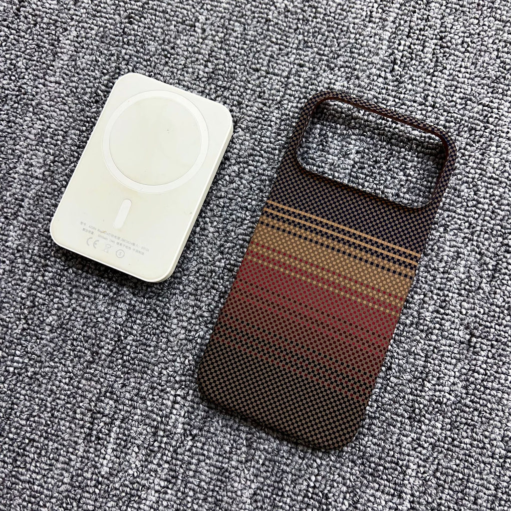 Boîtier de téléphone magnétique en fibre de carbone Kevlar