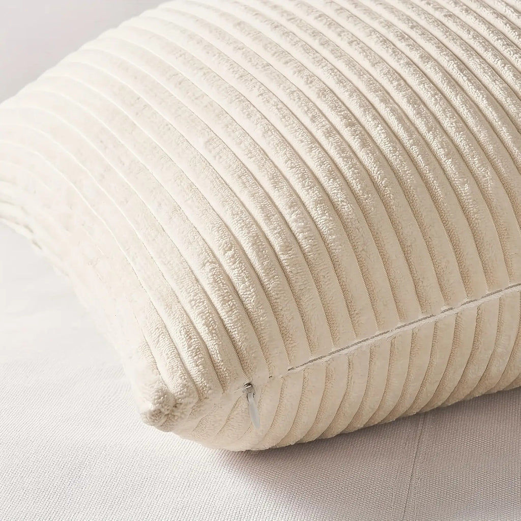 Accueil Couleur solide Long Stripe Corn Stripe Dos Oreiller rayé