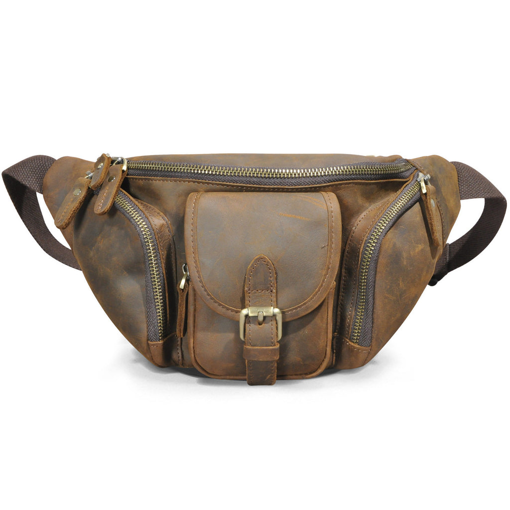 Crazy Horse cuir hommes sac plein-grain Cowhide poitrine sac