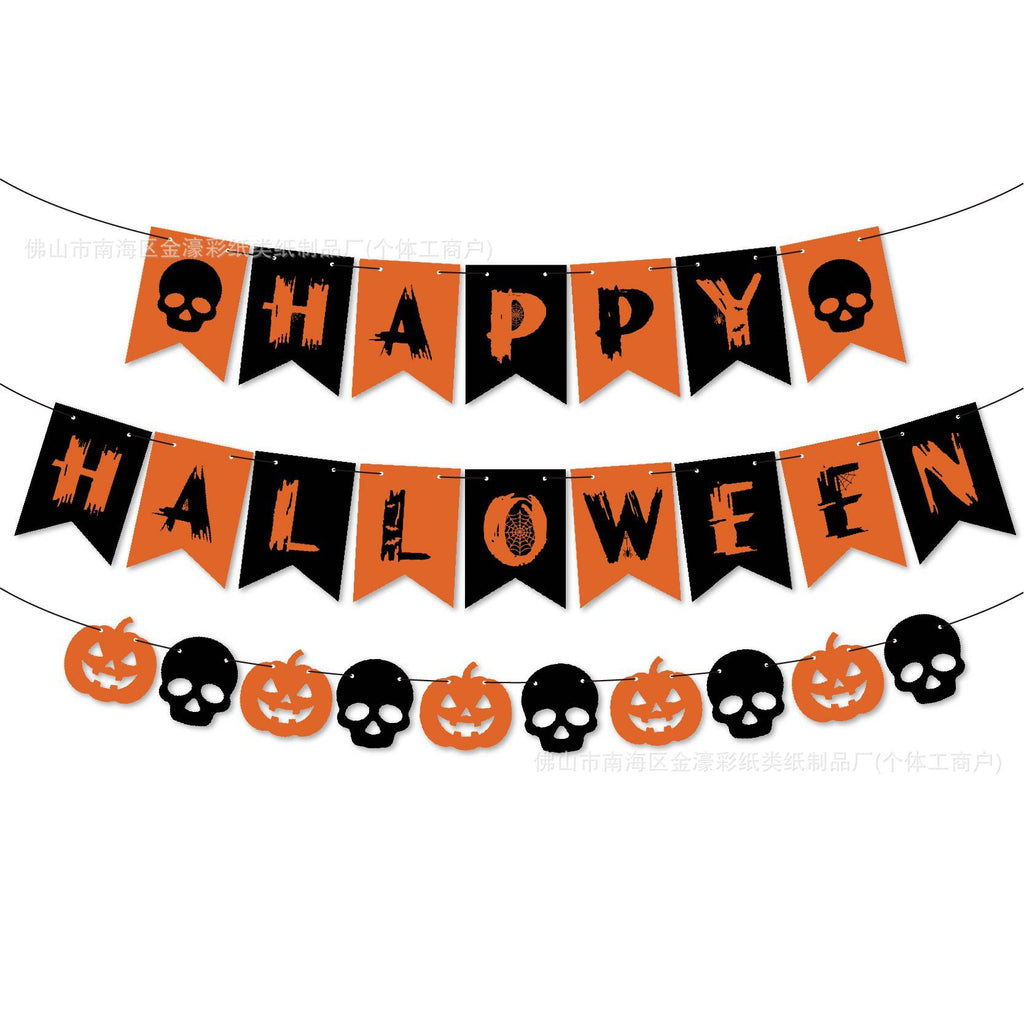 Halloween Fête Décorations Pumpkin Swallowtail Banner Ghost Festival Atmosphère Scene Set