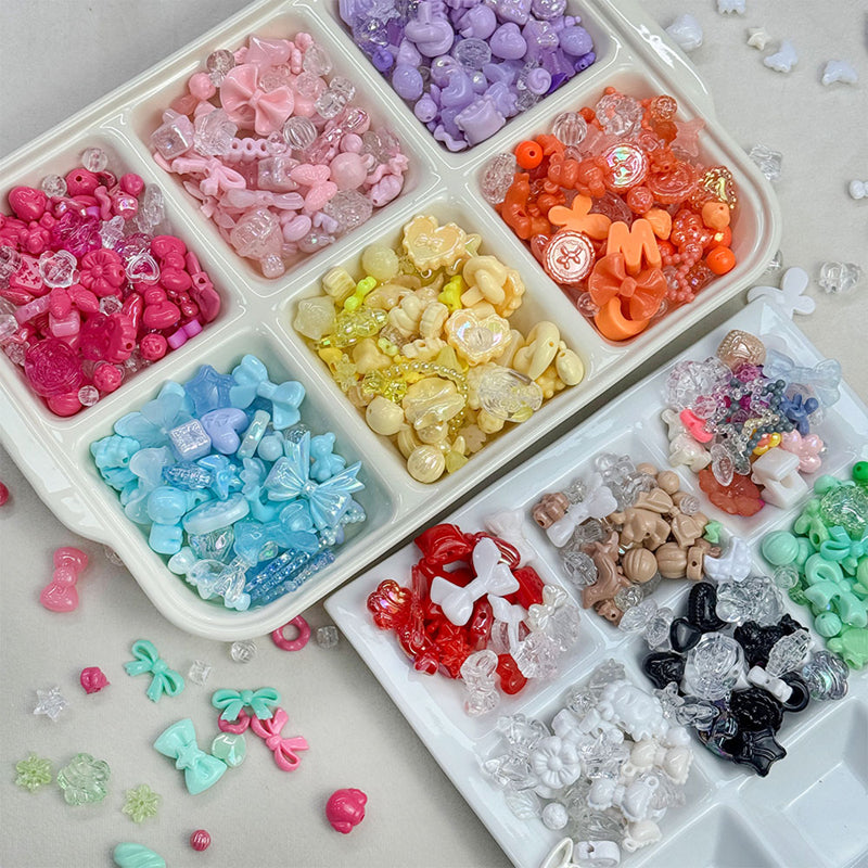 Mélange aléatoire de perles acryliques Assortiment avec trou droit