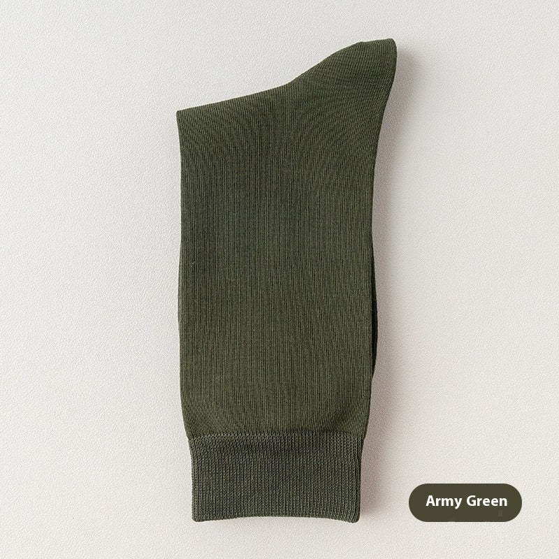 Mi-calf printemps et automne pur coton hommes d'affaires chaussettes