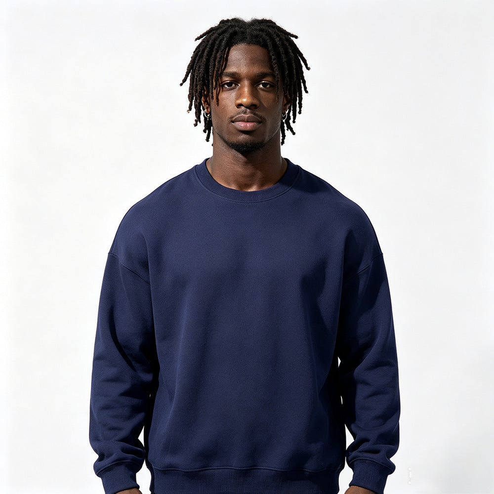 Veste de sweat-shirt à col d'équipage extra épais doublée de polaire