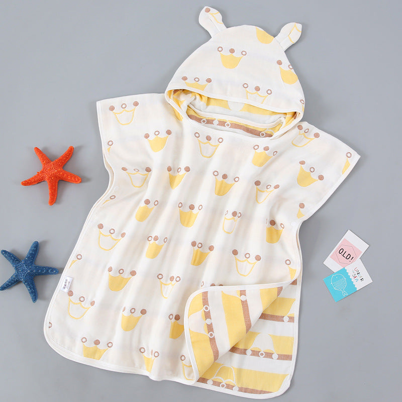 Cape de serviette de bain pour enfants avec cap Pure Cotton Gauze