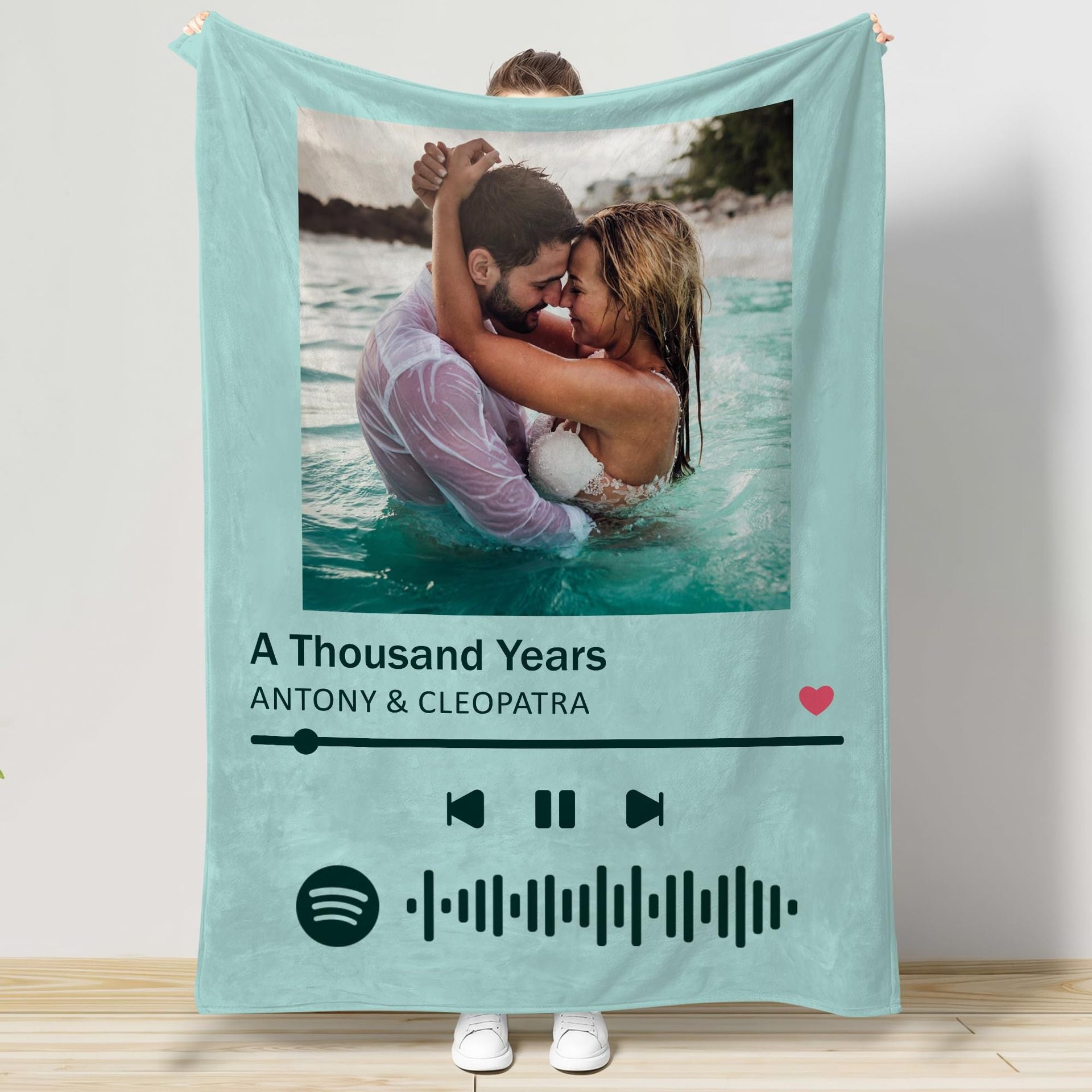 Blanket personnalisé avec photos et texte